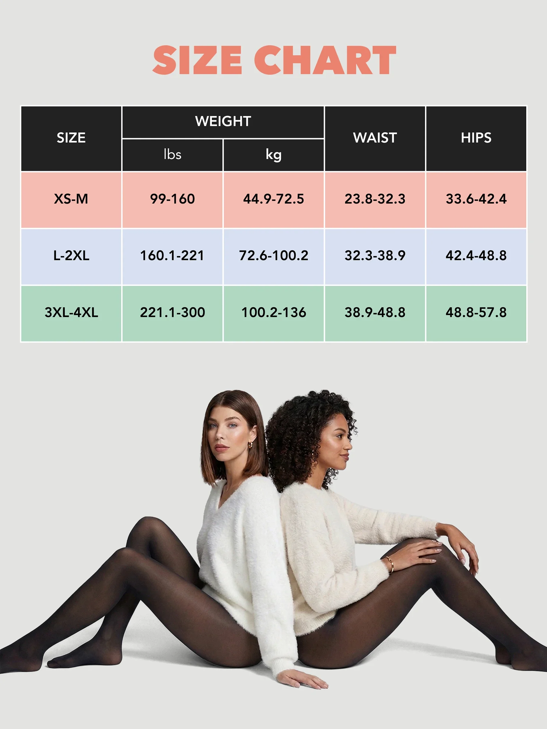 Fleece Lined Tights One-Lined Seams both front and back - Image 11