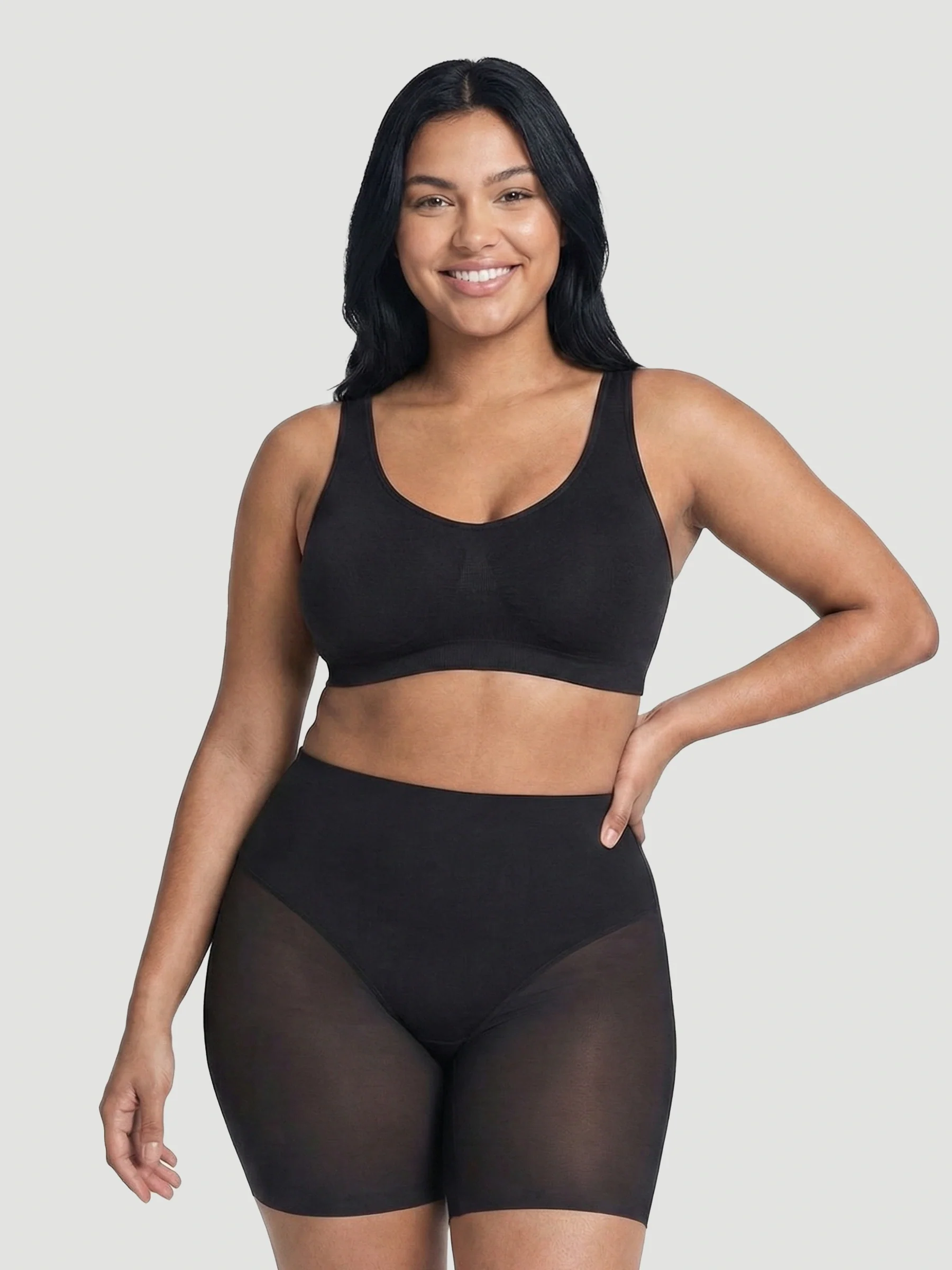 High Waisted Mesh Shaping Shorts - Image 11