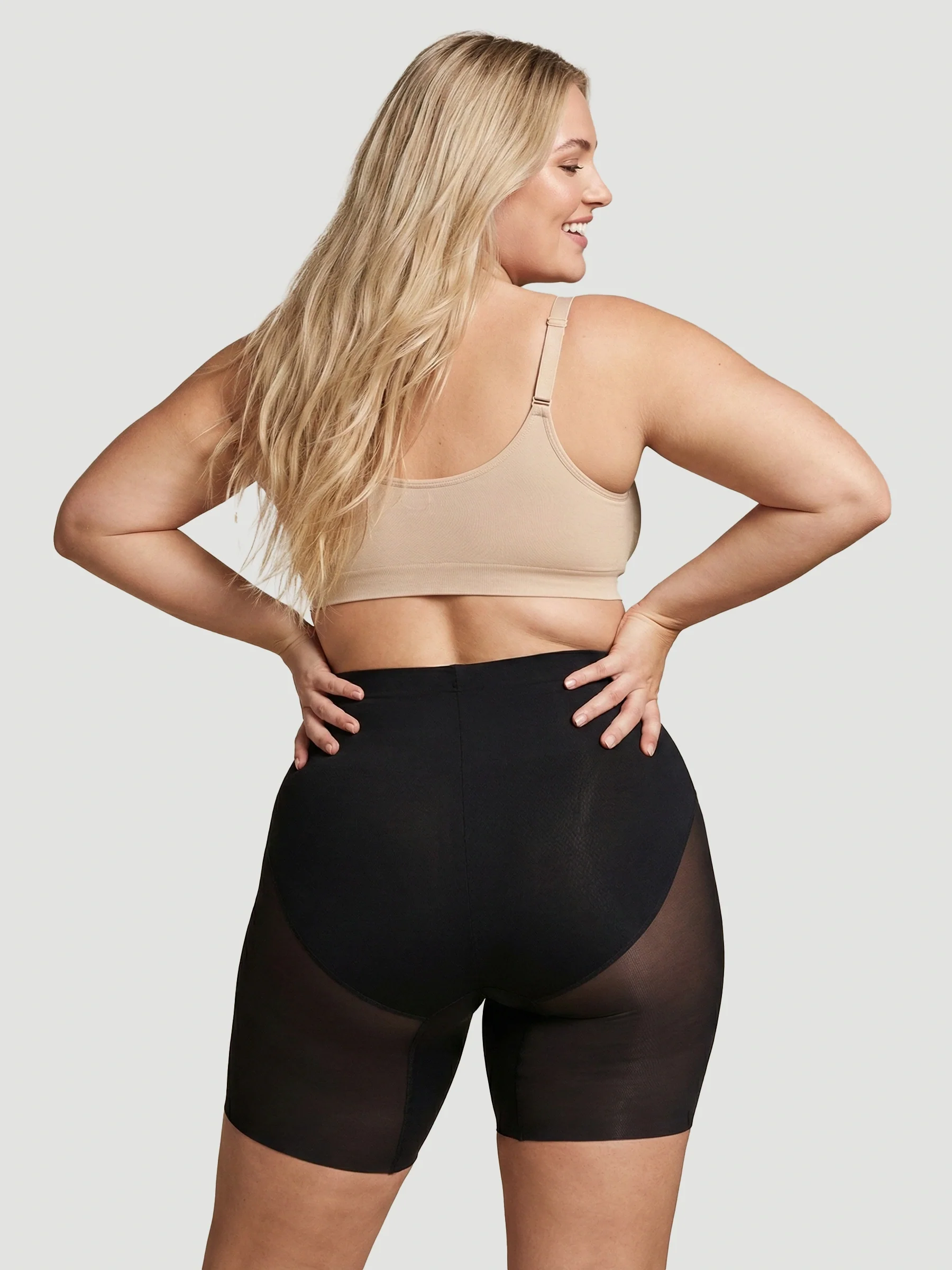 High Waisted Mesh Shaping Shorts - Image 17