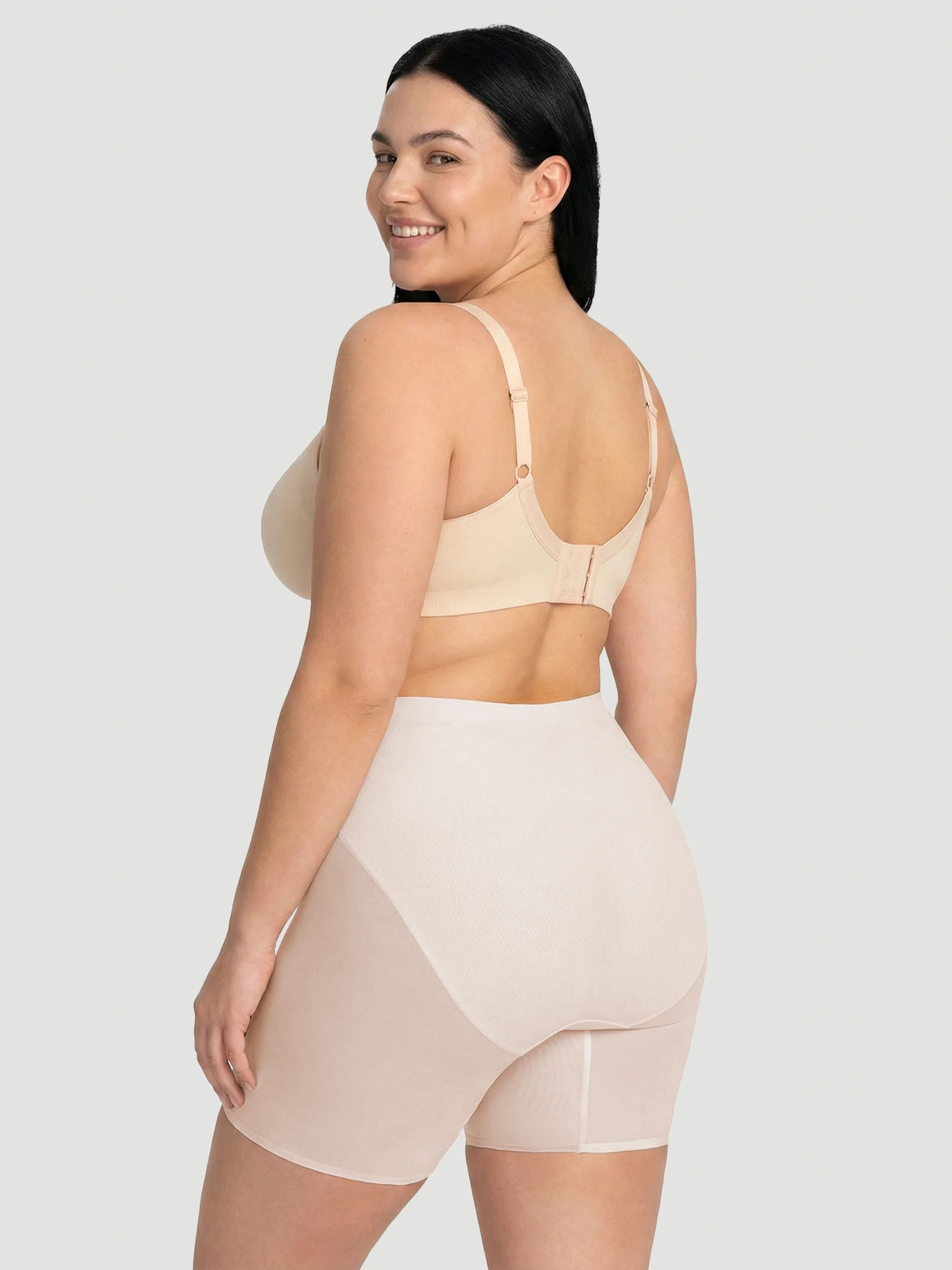 High Waisted Mesh Shaping Shorts - Image 25