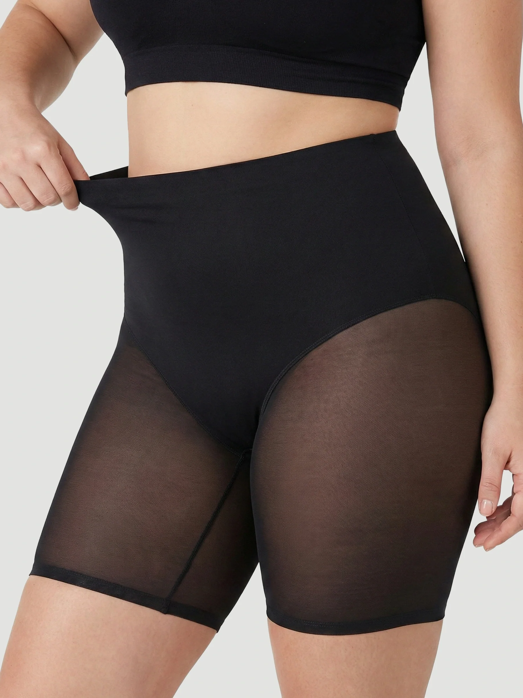 High Waisted Mesh Shaping Shorts - Image 3