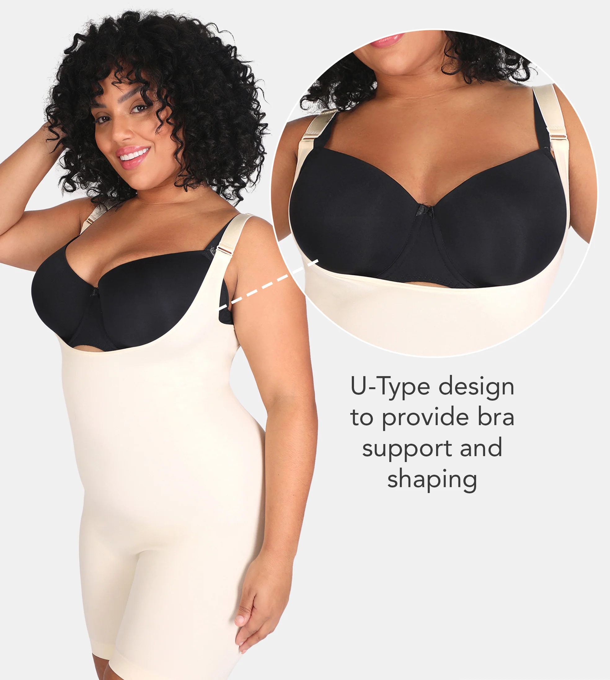 Open Bust Bodysuit Shaping Shorts - Image 5