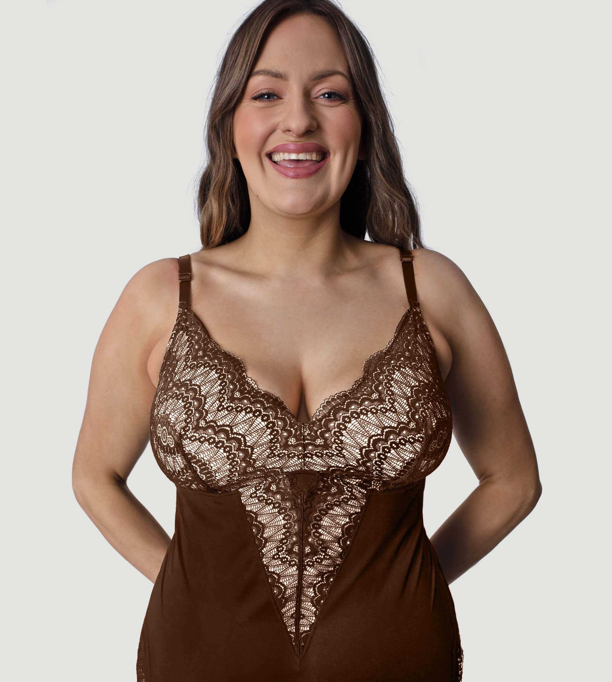 Plunging Lace Bodysuit Shaping Thong - Image 11