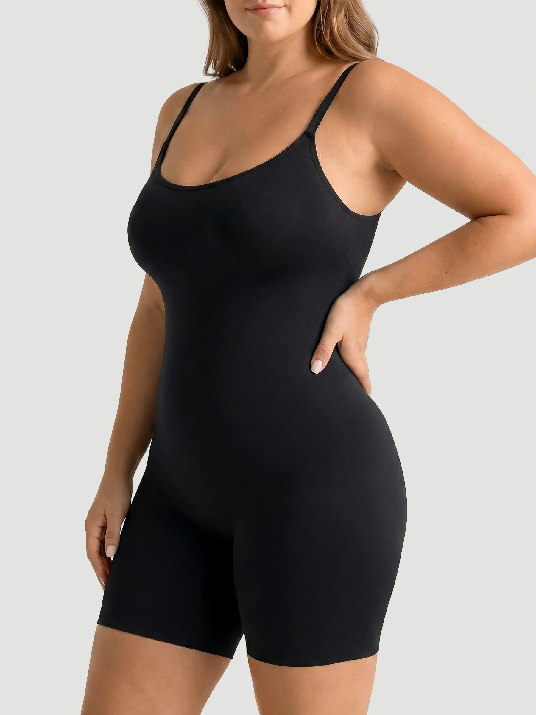 Scoop Neck Bodysuit Shaping Shorts - Image 3