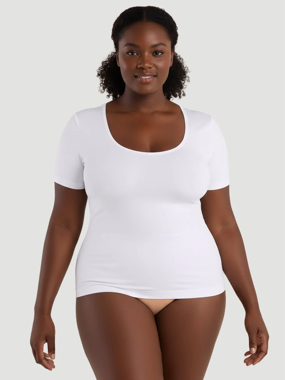Short-Sleeve Shaping Smoothing Top - Image 3