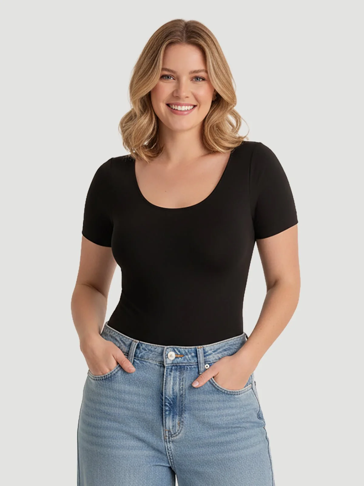 Short-Sleeve Shaping Smoothing Top - Image 9